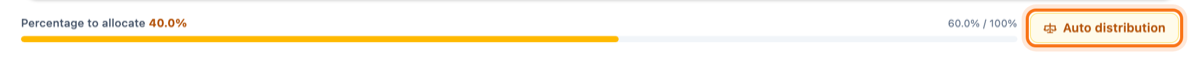 Percentage to allocate bar with the Auto distribution button